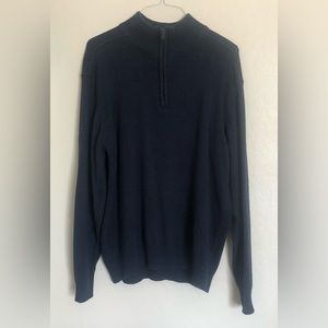 Oscar De La Renta Men’s 1/4 Zip Sweater Size: XL - Color: Navy Blue